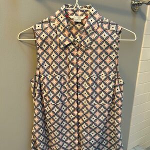 Boden Cotton Button Front Blouse with Pockets